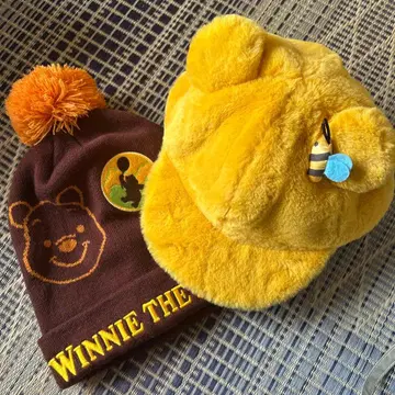 디즈니 리조트 푸우 캡 니트 모자 팬캡 묶음 판매