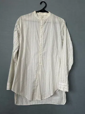 피그벨 밴드 카라 스트라이프 셔츠 화이트