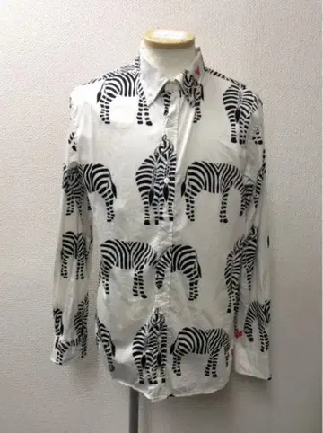 보헤미안즈 제브라 패턴 긴팔 셔츠 화이트