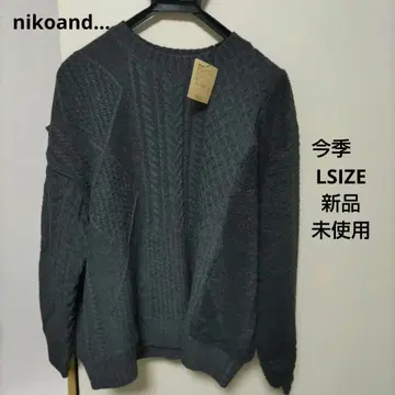 nikoand - 보아 콤비 니트 풀오버 LSIZE 차콜