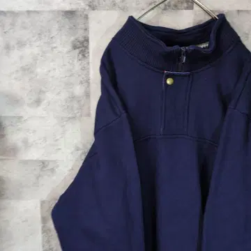 무지 맨투맨 트레이닝복 네이비 하프 지퍼 빅 오버 사이즈 XL C50,3
