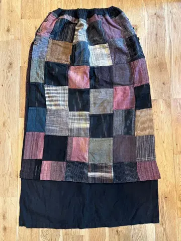 패치워크 롱 스커트 빈티지 원단