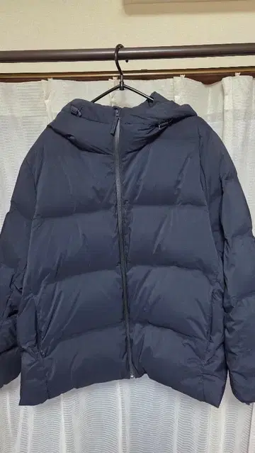 유니클로 심리스 다운 후드티 네이비 3XL