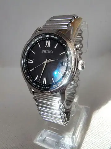 [전파 솔라, 레어, 벨트 새상품] 세이코 브라이츠 월드 타임 티타늄