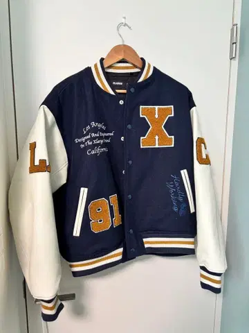 XLARGE 바시티 자켓 M 네이비/화이트