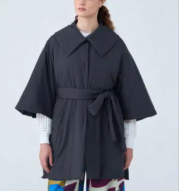 [ 완판 컬러 ] ballsey 패디드 트윌 벨티드 판초