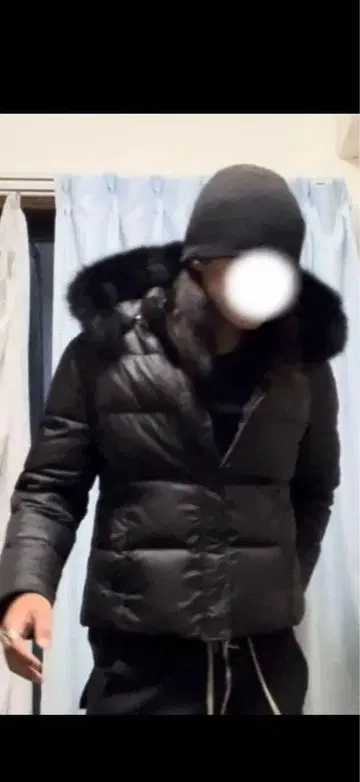 archive 00s black fur down jacket y2k