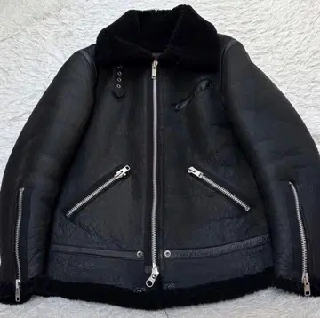 존 불 리얼 무스탕 B-3 젬블 블랙 가죽 M