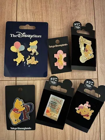 디즈니 푸우 핀 배지 세트