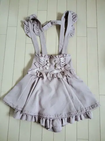 LIZ LISA 레이스업 서스펜더 치마바지 새상품급