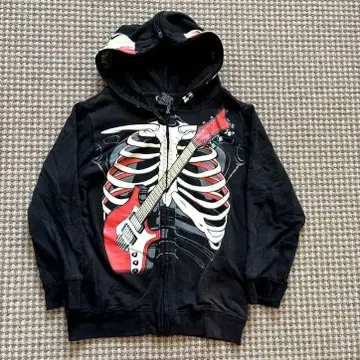 00s fsd 스컬 지퍼 후드티 y2k