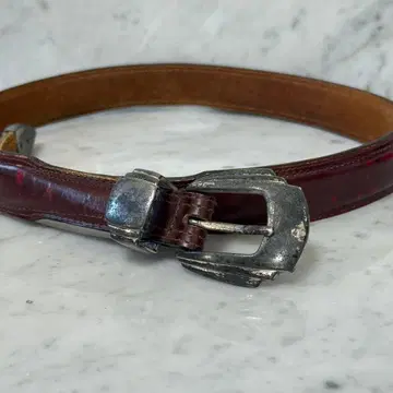 TORY LEATHER 토리 레더 웨스턴 벨트 브라운 천연 가죽