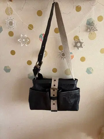 에바고스 ebagos 캔버스 가죽 숄더백 madrigal 별주