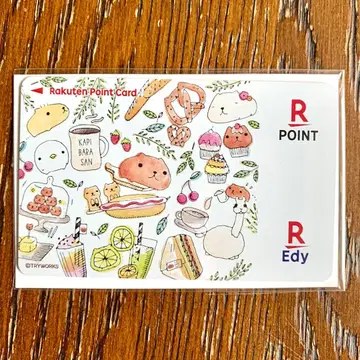 [ 새상품 미개봉 ] 카피바라상 카페 올 패턴 Edy-라쿠텐 포인트 카드