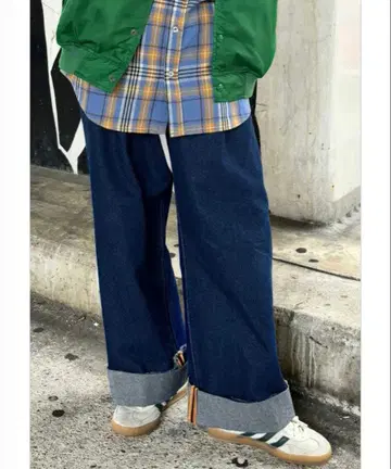 새상품 로데오 크라운 아사프로 [WEB 한정판] 와이드 롤업 데님 M