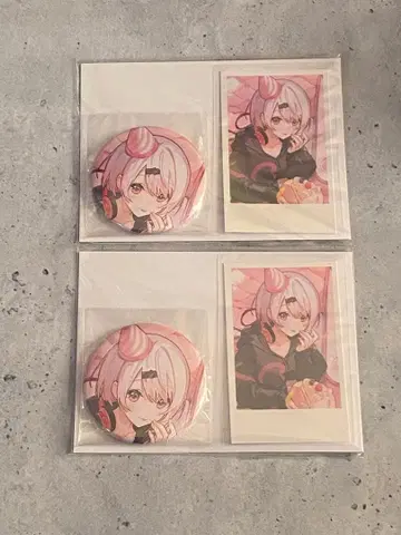 시이나 유이카 생일 굿즈 캔뱃지 & 폴라로이드풍 카드