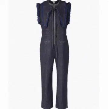 bibiy 데님 프릴 점프수트 올인원 살로펫