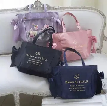 Maison de FLEUR 리본 포함 토트 이타백 핑크