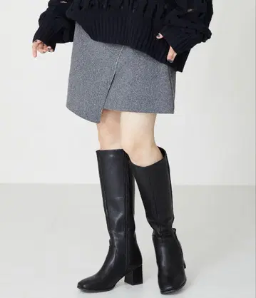 ORiental TRaffic 스퀘어토 힐 롱 부츠 L 사이즈