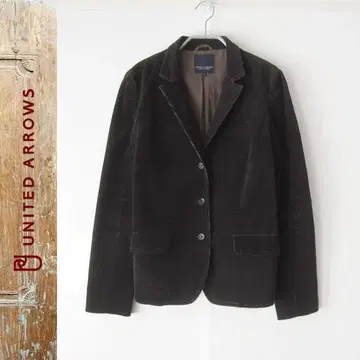 새상품급 UNITED ARROWS 세로 골 코듀로이 테일러드 자켓 브라운
