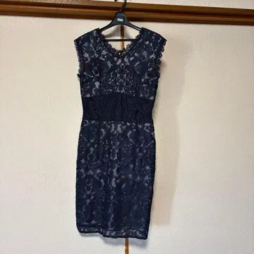 darial 네이비 레이스 슬리브리스 원피스