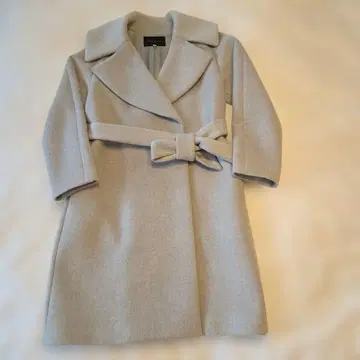 ESTNATION 아이스 그레이 벨트 포함 롱 코트