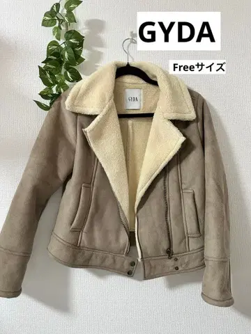 GYDA 무스탕 라이더 자켓 Free 사이즈 베이지
