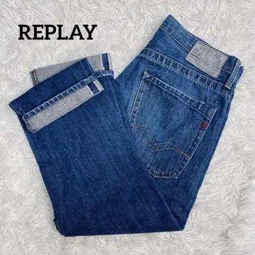 REPLAY 리플레이 셀비지 빨간 귀 버튼 플라이 인디고 블루 W31