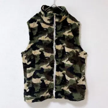 카모 패턴 플리스 베스트 [ S ] 슬리브리스 따뜻한 방한 캐주얼 보아