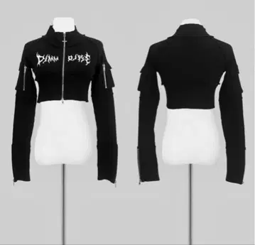 DimMoire 디딤모아르 ZIP UP 크롭 상의 블랙