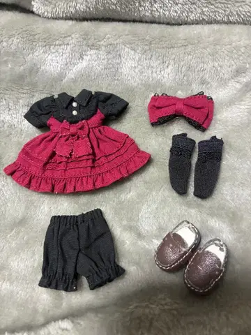 오비츠11 사이즈/빨검 원피스/신발 포함/아웃핏/ob11