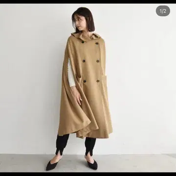 cen. 트렌치 판초 코트 베이지