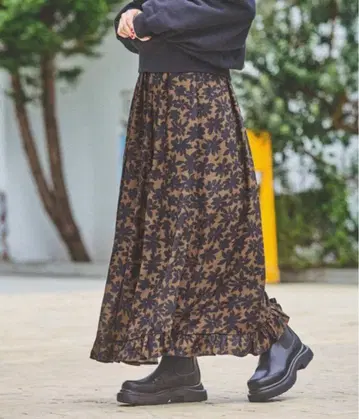 새상품 niko and - 모듬 프린트 프릴 스커트