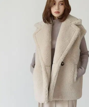 [ 새상품급 ] ELFRANK 빅 칼라 슬리브리스 보아 베스트