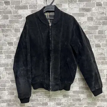 빈티지 가죽 블랙 스웨이드 자켓 MA1