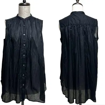 Ketty Cherie 코튼 슬리브리스 튜닉 블라우스 시어 M