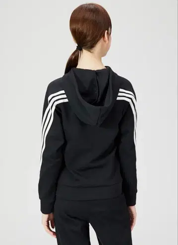 adidas 풀 집업 후드 부착 저지 블랙