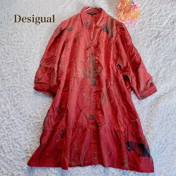 데시구알 [XL] 꽃무늬 셔츠 원피스 표범 무늬 튜닉 기장