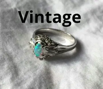 빈티지 오팔 컬러 실버 반지 지르코니아 레트로 비쥬