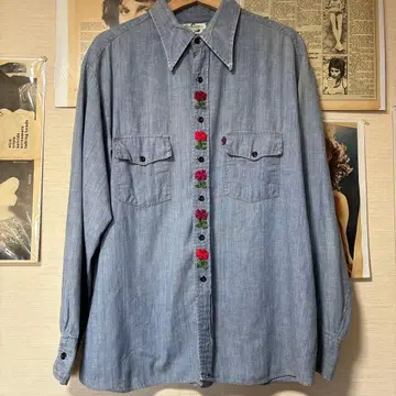 70s 샴브레이 셔츠 빈티지