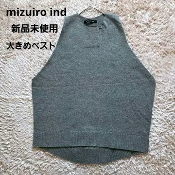 미사용 새상품 mizuiro ind 그레이 니트 big 베스트 슬리브리스