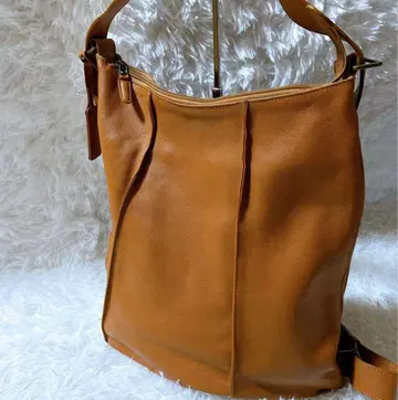 카멜색 가죽 숄더백 마더하우스 2way