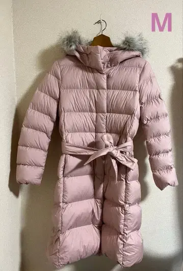 UNIQLO 라이트웨이트 다운 후디드 코트 핑크 M 사이즈 페더