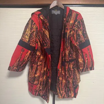 레어 remalon 후드 부착 점퍼 올 패턴 빈티지 자켓 레트로