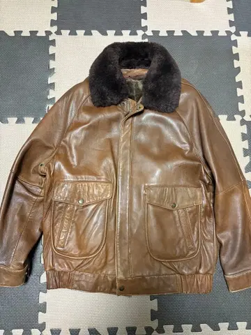 플라이트 자켓 브라운 퍼 포함 빈티지 G-1 봄버 자켓