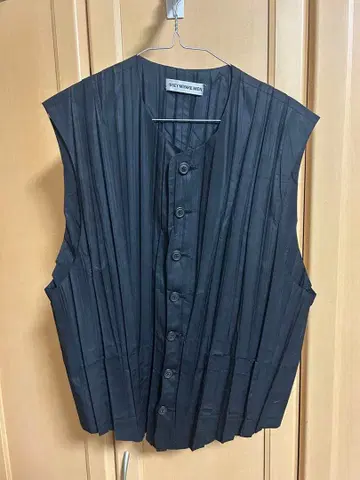 issey miyake 블랙 플리츠 슬리브리스 베스트 L 베스트