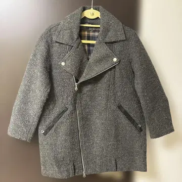 그레이 라이더 자켓 스타일 울 코트