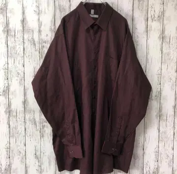 GEOFFREY 미국 빈티지 의류 빅 루즈 와인 레드 긴팔 셔츠 남성용