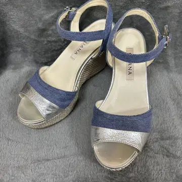 DIANA 웨지 샌들 데님/실버