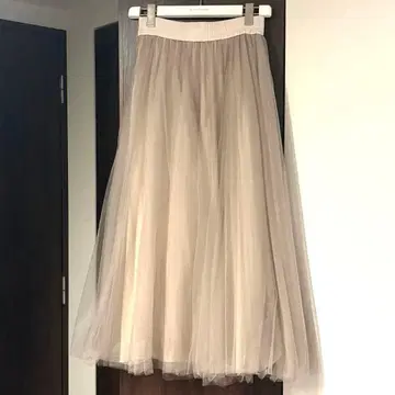 파비아나 필리피 베이지 튤 롱 스커트 38